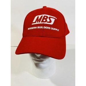 MBS Modern Builders Supply Hat Trucker Cap Red Strapback Adjustable One Size